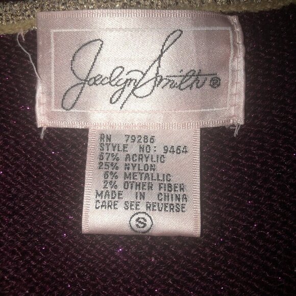 JACLYN SMITH Sz S Womens Wine Metallic White Gold Pearl Embellished Sweater Vest - Picture 2 of 5